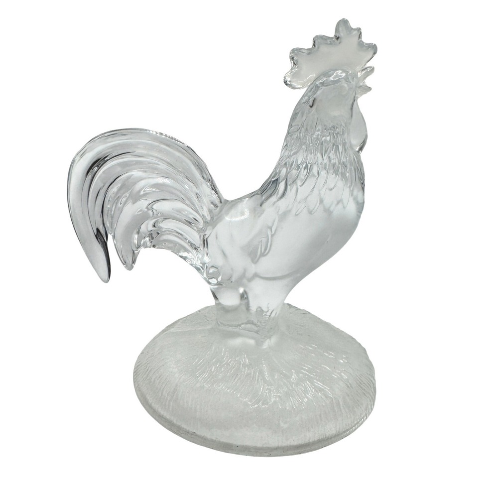 Cristal d'Arques Vintage lead crystal‎ farm animal rooster sculpture France